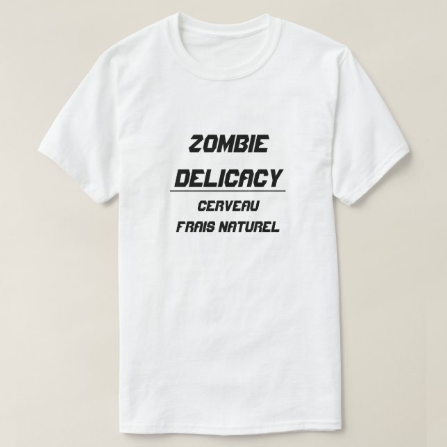 Camiseta Delicadeza zombie Cerebro fresco natural (Diseño del anverso)