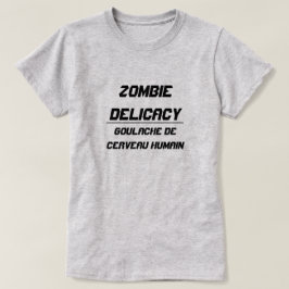 Camiseta Delicadeza zombie Cerebro humano con tocino y manz