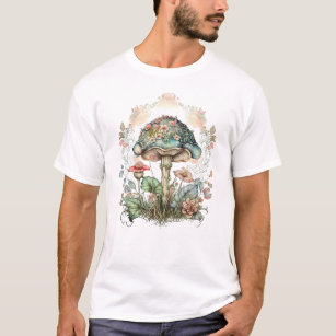 Camiseta Delicado hongo floral vintage