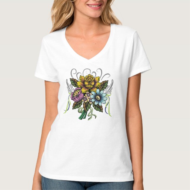 Camiseta "Delicia de la fantasía floral" (Anverso)