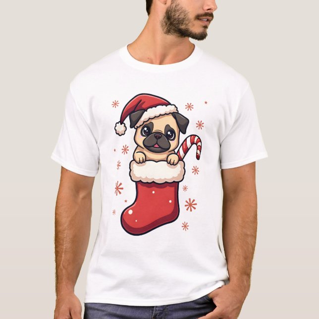Camiseta Delicia de Pug Santa (Anverso)