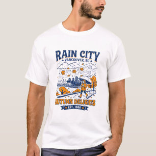 Camiseta Delicias de otoño en la ciudad lluviosa Vancouver