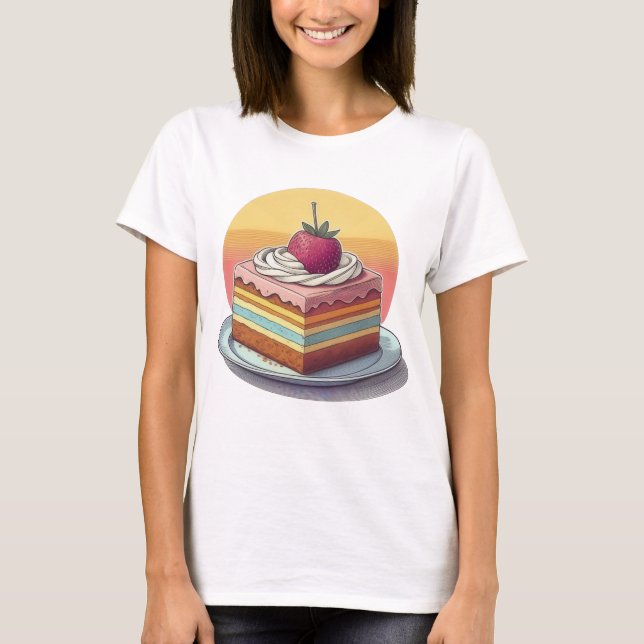 Camiseta Delicio de capa de fresa (Anverso)