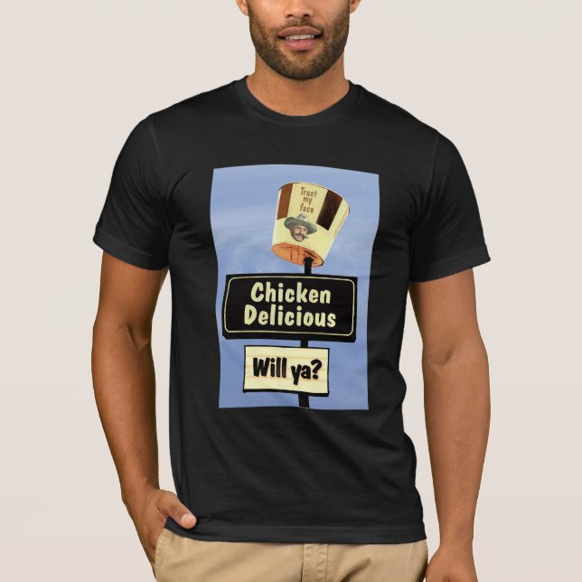 Camiseta deliciosa del pollo (Anverso)