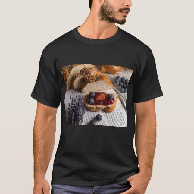 Camiseta Deliciosa impresión de pan de fruta y mermelada (Anverso)