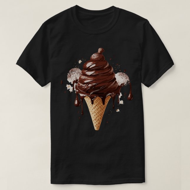 Camiseta Deliciosamente Espeluznante Helado de Chocolate Di (Diseño del anverso)