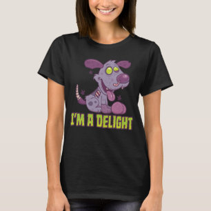 Camiseta Deliciosamente Podrido Cachorro Zombie Feliz