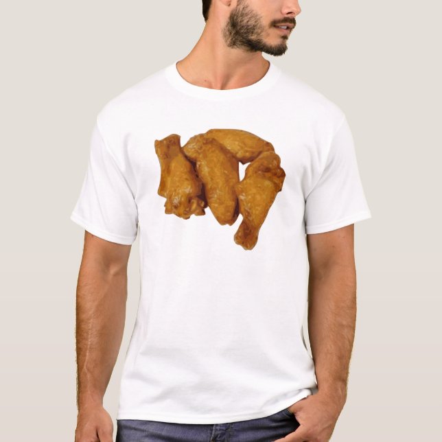 Camiseta Delicioso curruscante de las alas de pollo (Anverso)