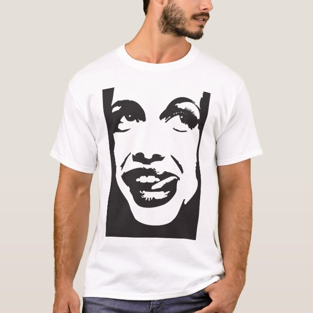 Camiseta ¡Delicioso! El chica con su lengua hacia fuera (Anverso)