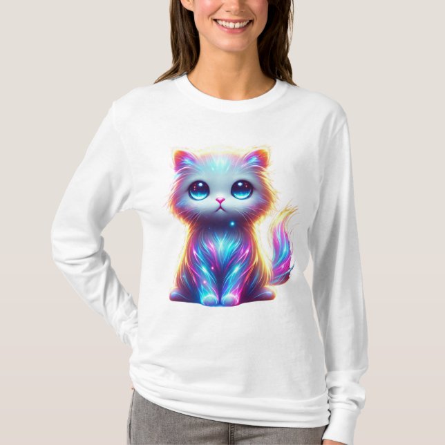 Camiseta Delicioso gato colorido (Anverso)