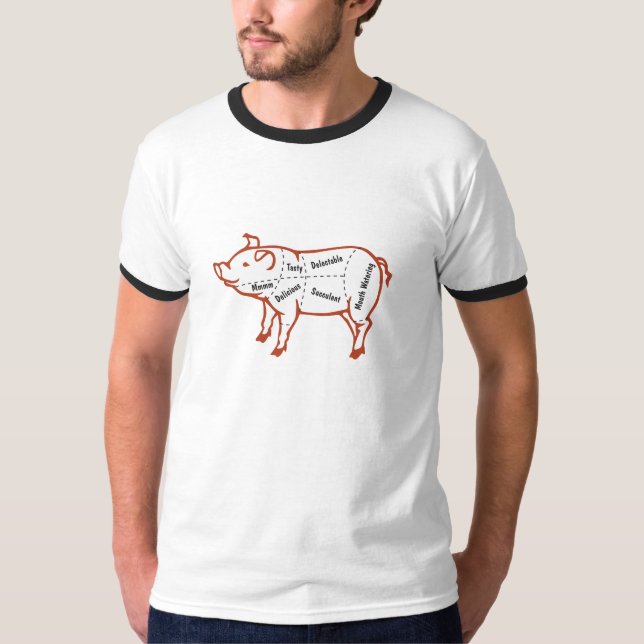 Camiseta Delicioso gráfico de cerdo (Anverso)