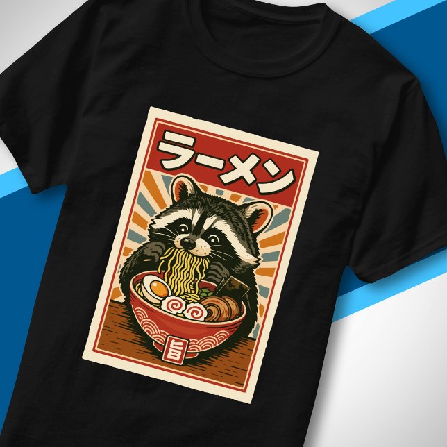 Camiseta Delicioso Mapache Sorbiendo Ramen Comida Japonesa  (Subido por el creador)