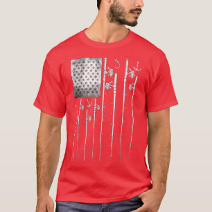 Camiseta Delicioso pescador bandera estadounidense patriota
