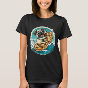 Camiseta Delicioso Pug de Pizza de Pepperoni Calzone Perro