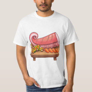 Camiseta Delicioso salmón sashimi y brochetas
