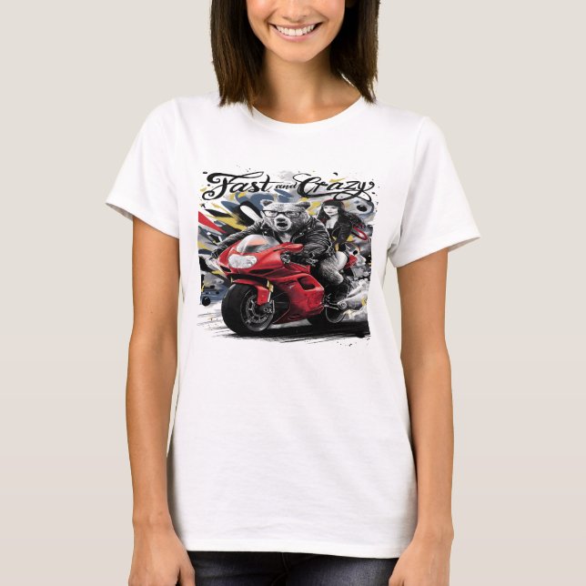 Camiseta Delicioso Yeti Bigfoot Biker Cruzando por lo salva (Anverso)