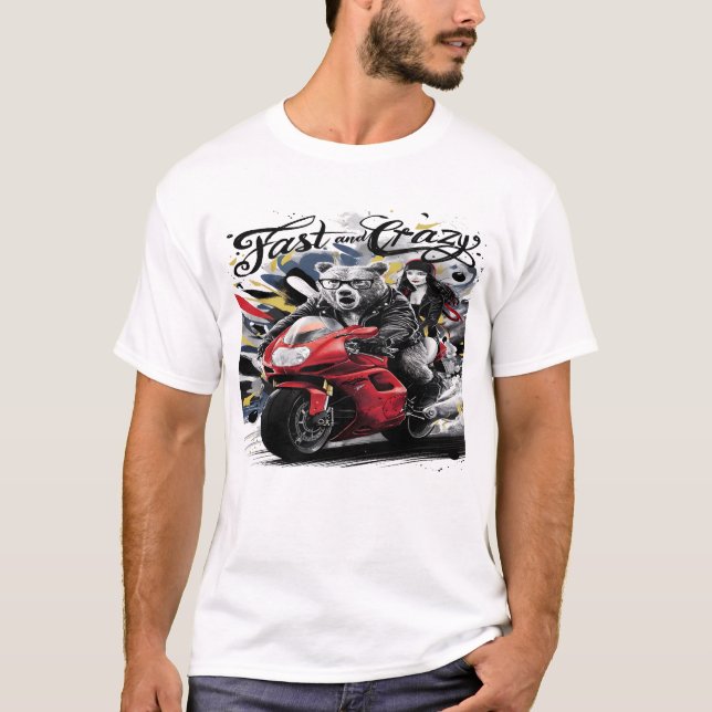 Camiseta Delicioso Yeti Bigfoot Biker Cruzando por lo salva (Anverso)