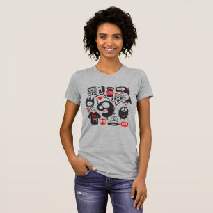 Camiseta Deliciosos Doodles negros y rojos - Grafiti de ico