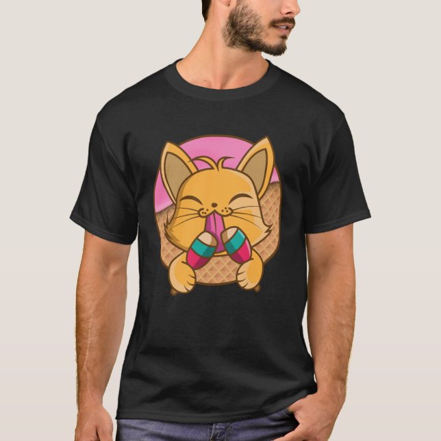 Camiseta Delicious Ice Cream I Ice Cream I Kitten I Sweet C (Anverso)