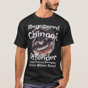 Camiseta Delincuente Chinook Registrado Pesca Rey Alaska AK