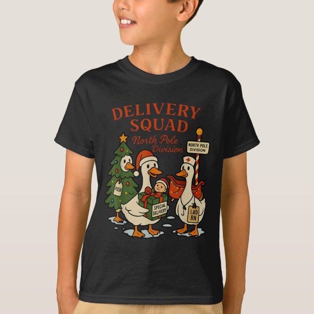 Camiseta Delivery Squad Labor And Delivery Nurse Christmas  (Anverso)