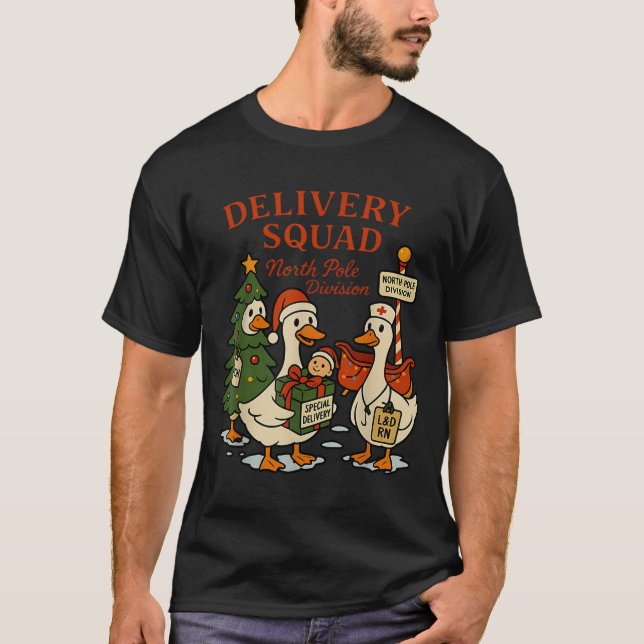 Camiseta Delivery Squad Labor And Delivery Nurse Christmas  (Anverso)