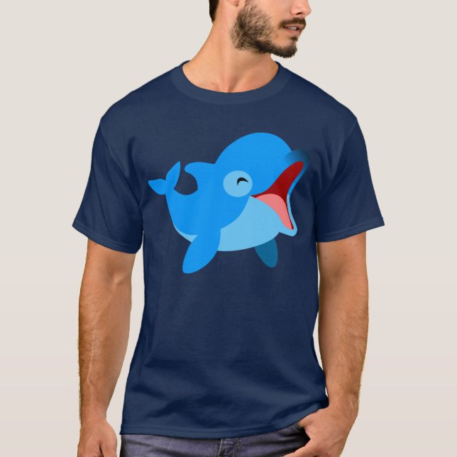 Camiseta Delphin T-Shirt, Personalizado de Cute Laughing (Anverso)