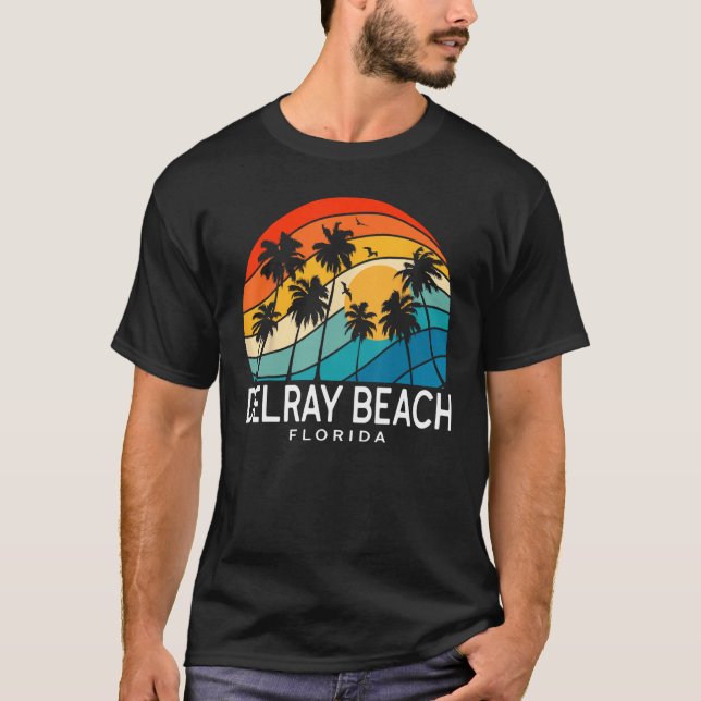 Camiseta Delray Beach Florida Palm Tree Tropical Beach Souv (Anverso)