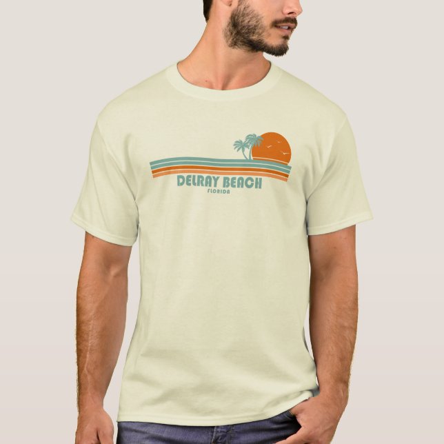 Camiseta Delray Beach Florida Sun Palm Trees (Anverso)