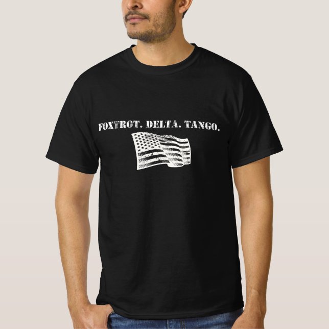 Camiseta Delta de Tango Foxtrot FDT contra Trump (Anverso)