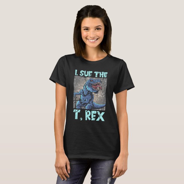 Camiseta  DEMANDAN la T. rex - Conozca el dinosaurio (Anverso completo)