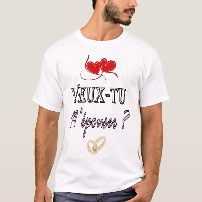 Camiseta Demande en mariage - Veux-tu m'épouser ? (Anverso)