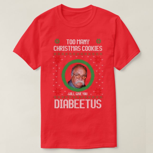 Camiseta Demasiadas galletas Navidades te darán Diabetus (Diseño del anverso)