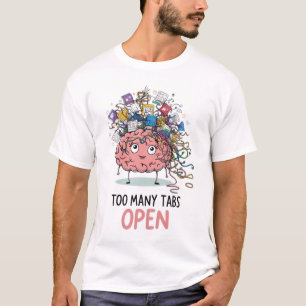 Camiseta Demasiadas Pestañas, Cerebro de Dibujos Animados,
