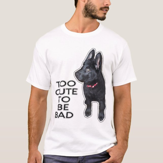 Camiseta Demasiado aburrido para ser malo perro pastor negr (Anverso)