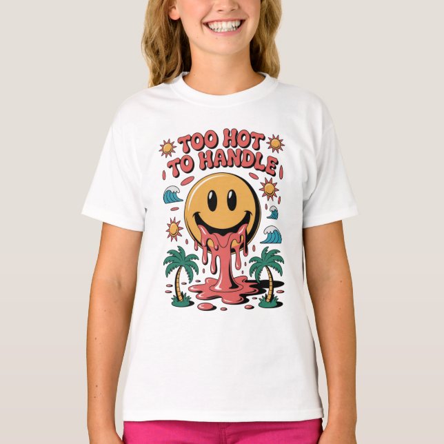 Camiseta Demasiado caliente para manejar - Melting Smiley F (Anverso)