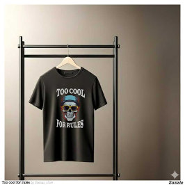 Camiseta Demasiado Cool Para Reglas Cráneo Callejero Edgy