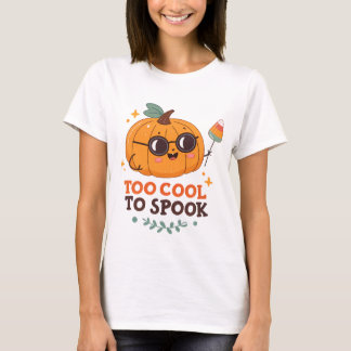 Camiseta Demasiado genial para asustar – Calabaza de Hallow