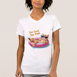 Camiseta Demasiado genial para la piscina - Gato divertido