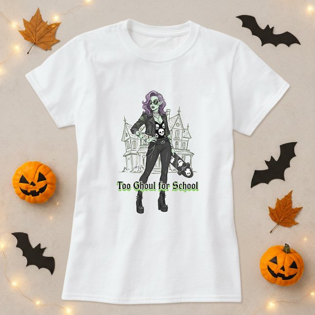 Camiseta Demasiado Ghoul Para La Escuela Halloween Tee; Chi (Subido por el creador)