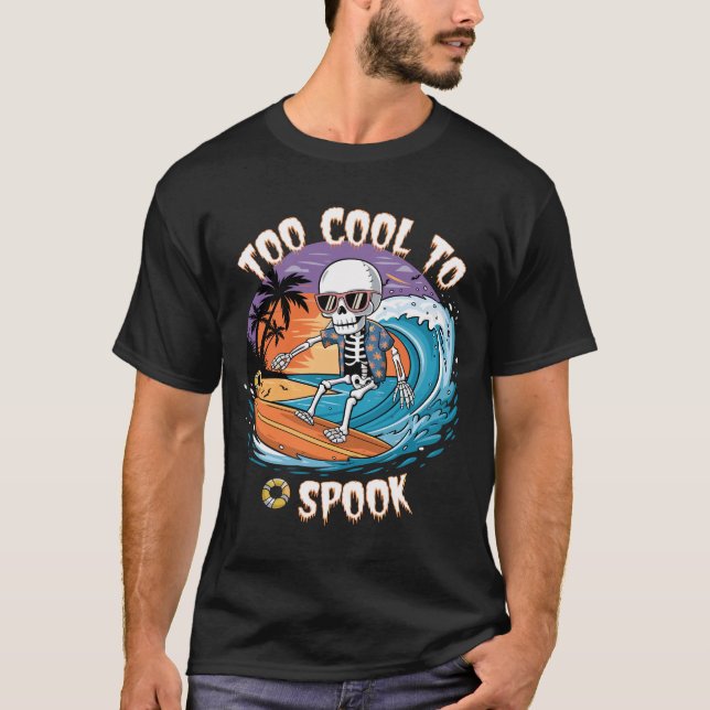 Camiseta Demasiado Guay para hablar - Surfing Skeleton Hall (Anverso)