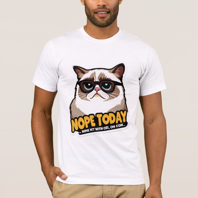 Camiseta Demasiado Guay para preocuparse - Grumpy Cat Style (Anverso)