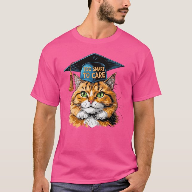 Camiseta Demasiado inteligente para preocuparse por la sarc (Anverso)