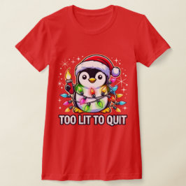 Camiseta Demasiado ligero para dejar el pingüino Navidad