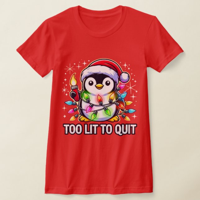 Camiseta Demasiado ligero para dejar el pingüino Navidad (Distribución)