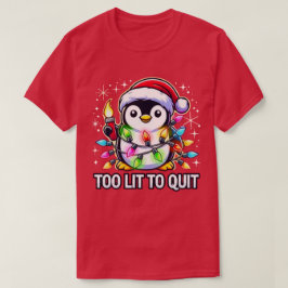 Camiseta Demasiado ligero para dejar el pingüino Navidad