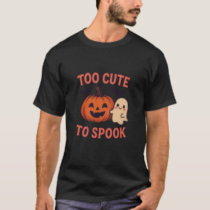 Camiseta Demasiado Lindo Para Asustar – Fantasma y Calabaza