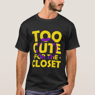 Camiseta Demasiado lindo para el orgullo LGBT con la bander