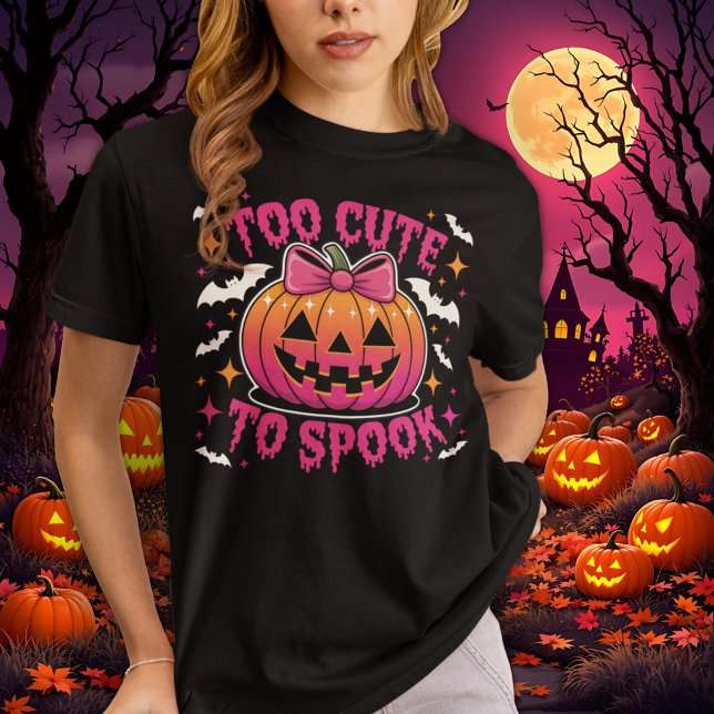 Camiseta Demasiado lindo para hablar cuqueta rosa Halloween (Subido por el creador)