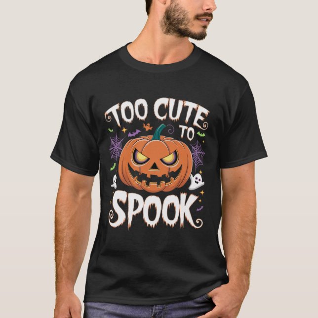 Camiseta Demasiado lindo para hablar el diseño de calabaza (Anverso)
